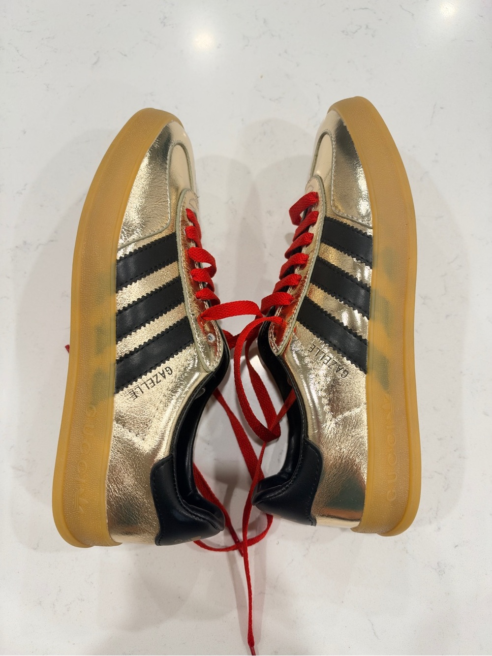 ADIDAS x GUCCI Gazelle Original GG — Gold/Black